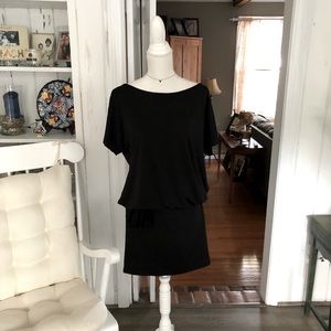 H by Halston Black Blouson Mini Cocktail Dress M